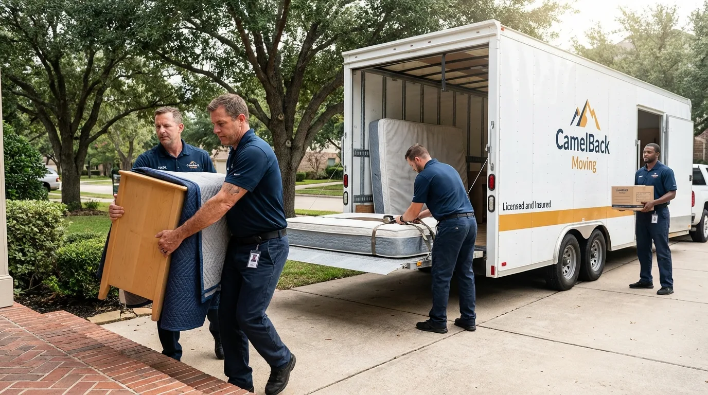 Crew loading residential truck for cross-state move from Lovettsville, VA