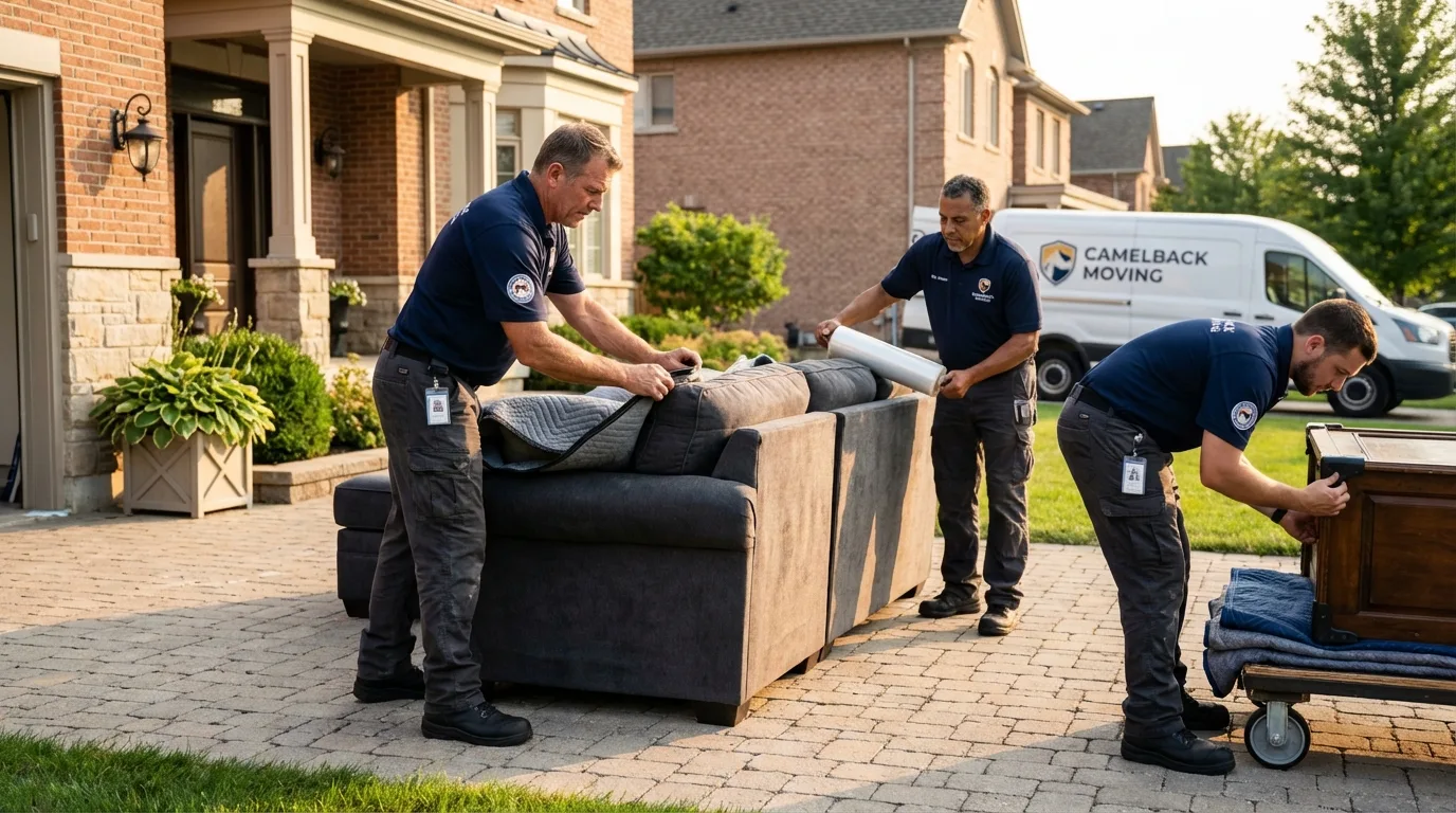 Large estate moving crew wrapping furniture in Lovettsville, VA